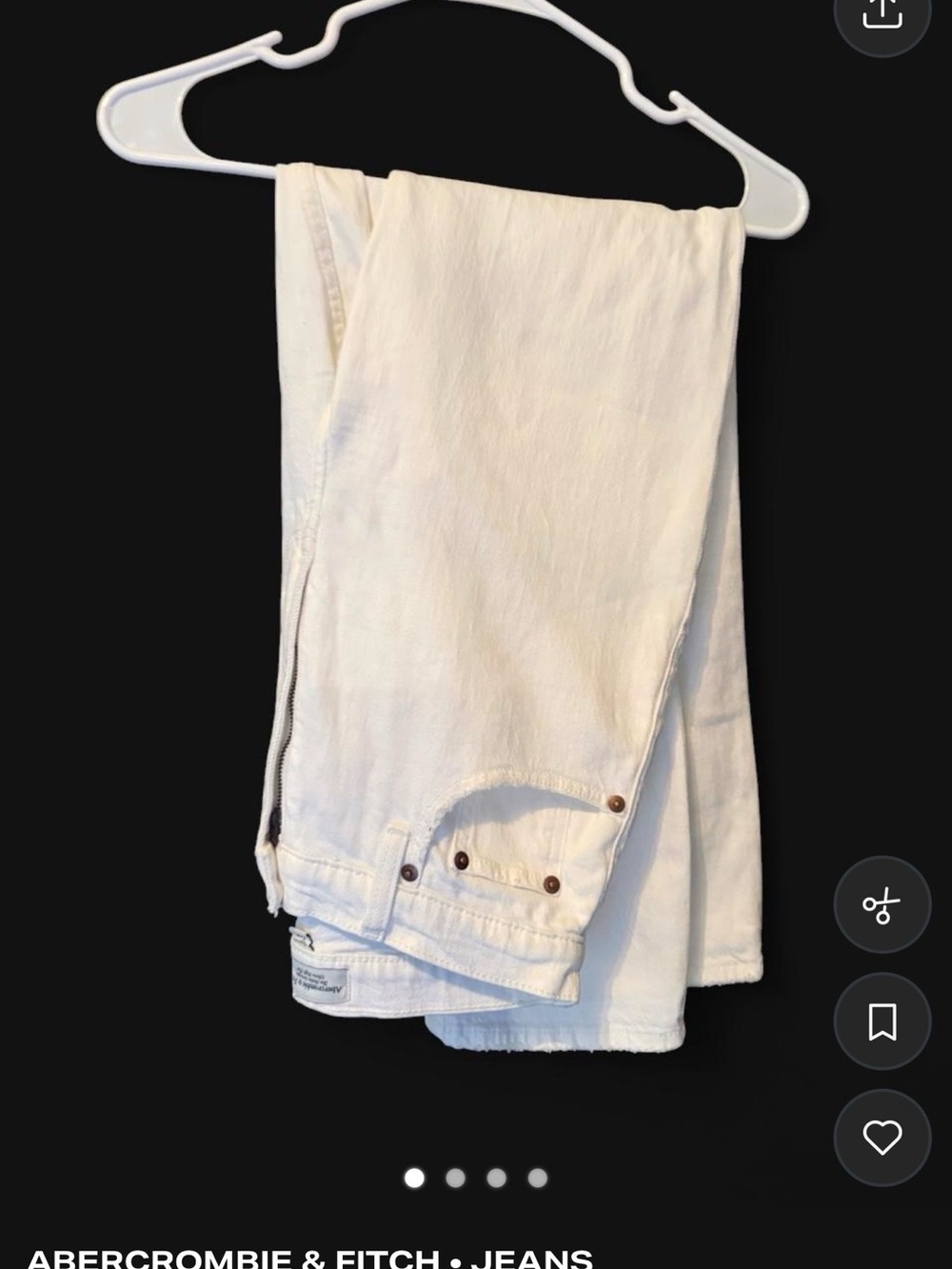 Abercrombie & Fitch White Straight Leg Jeans